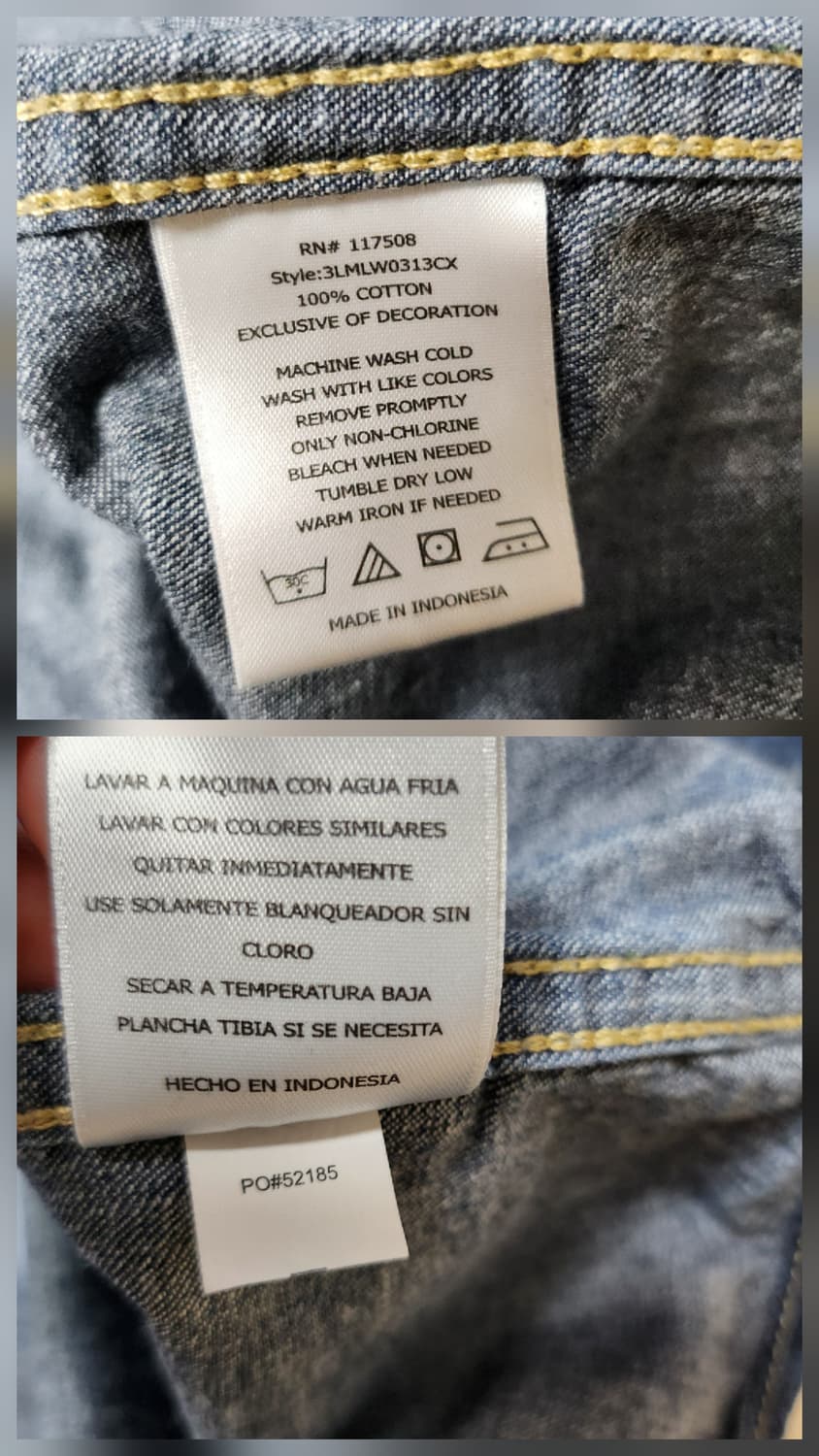 리바이스 웨스턴데님셔츠 (3XL 상품이미지7