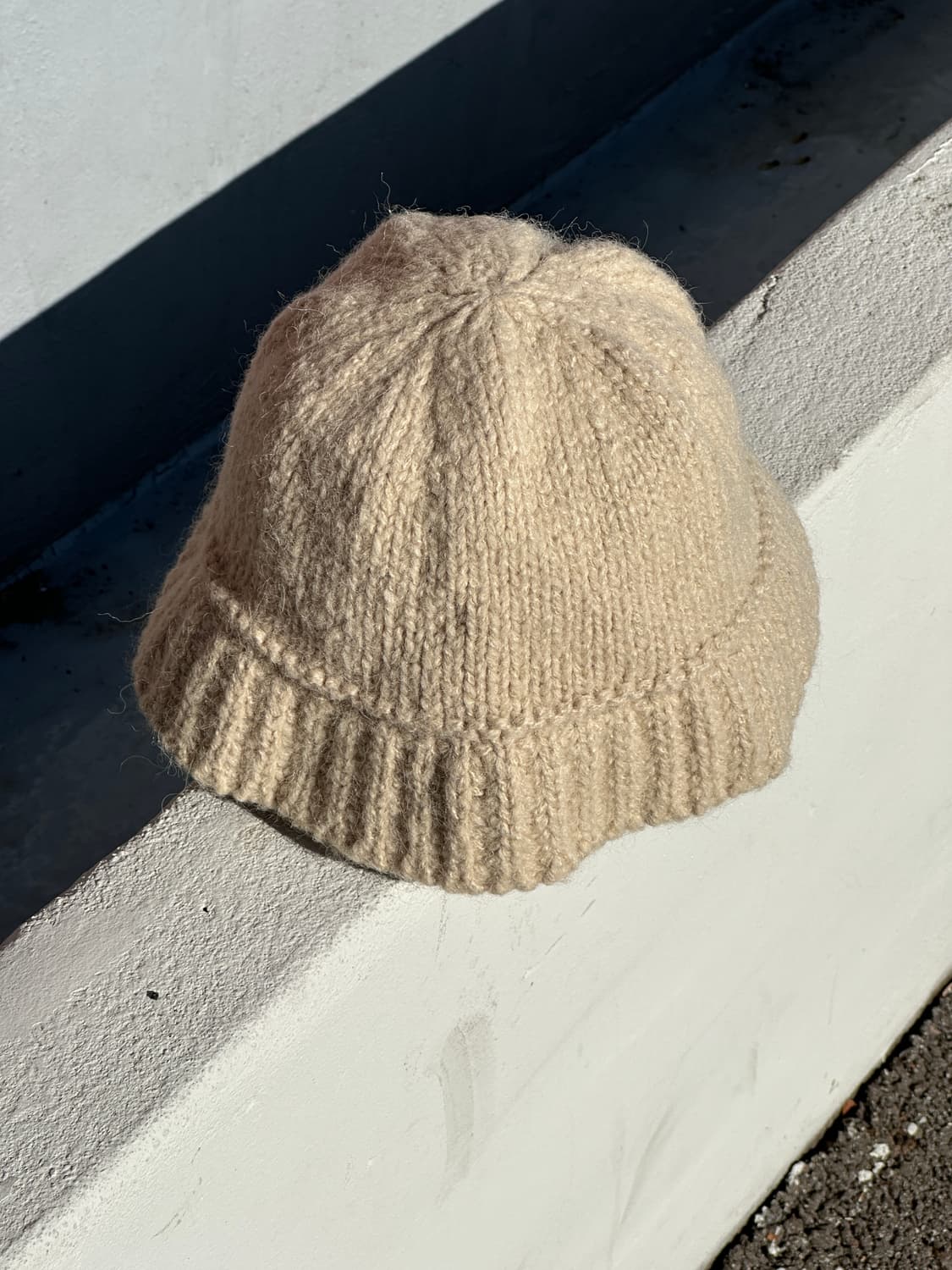 [L-XL] 빈티지 아이보리 니트 버킷햇 모자 상품이미지1