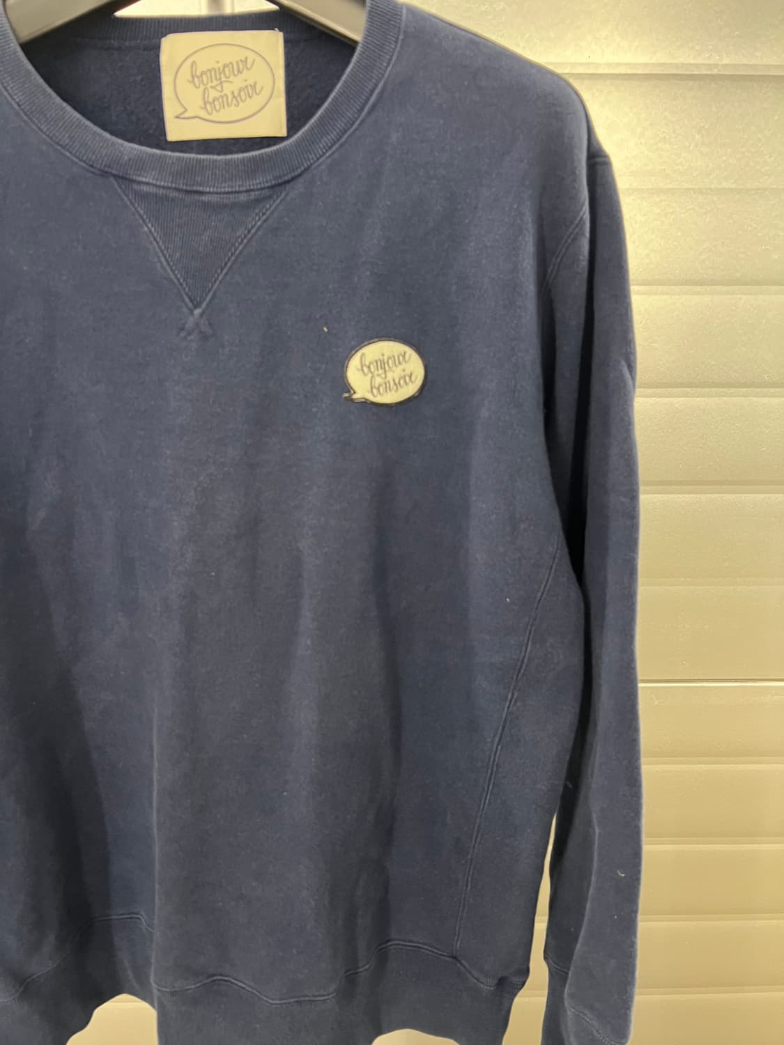 봉주르 레코드 네이비 맨투맨 L 상품이미지4