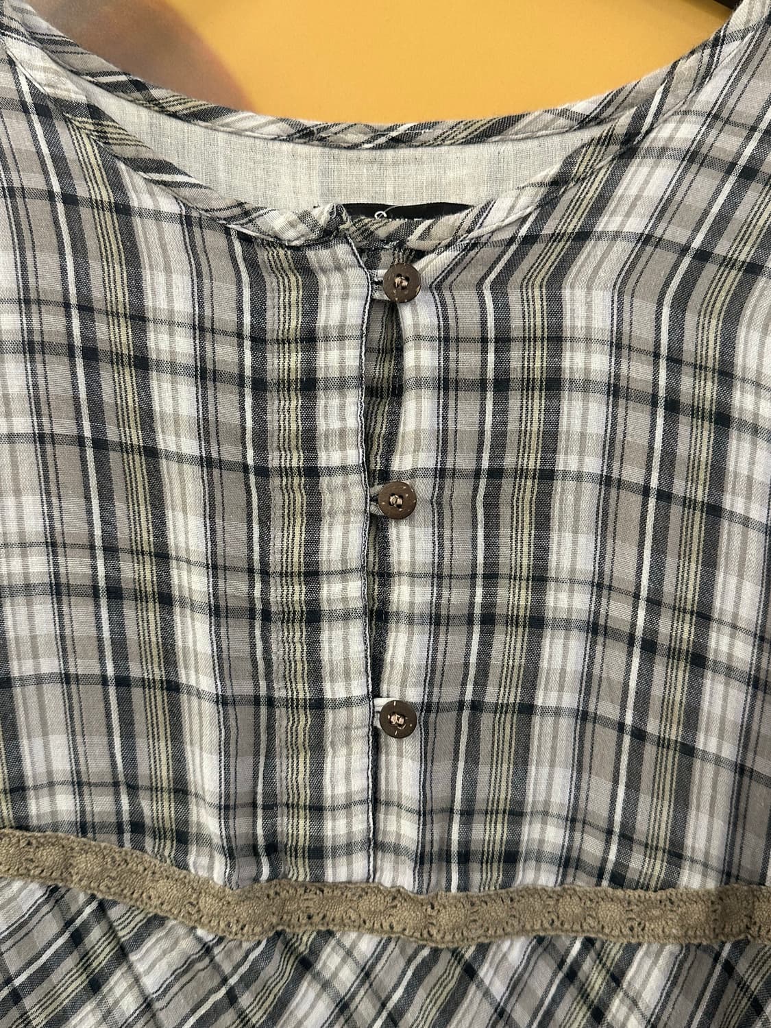 VINTAGE 빈티지 그린체크 모리 블라우스 상품이미지2