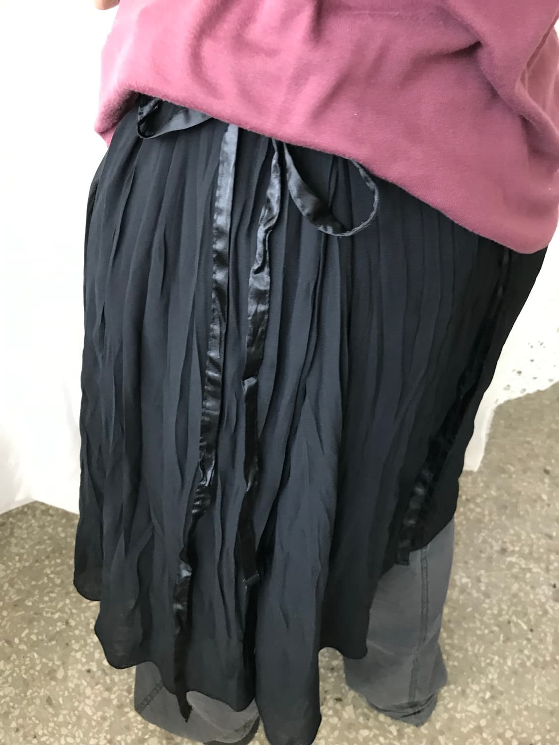 블랙 레이어드 스커트 상품이미지1