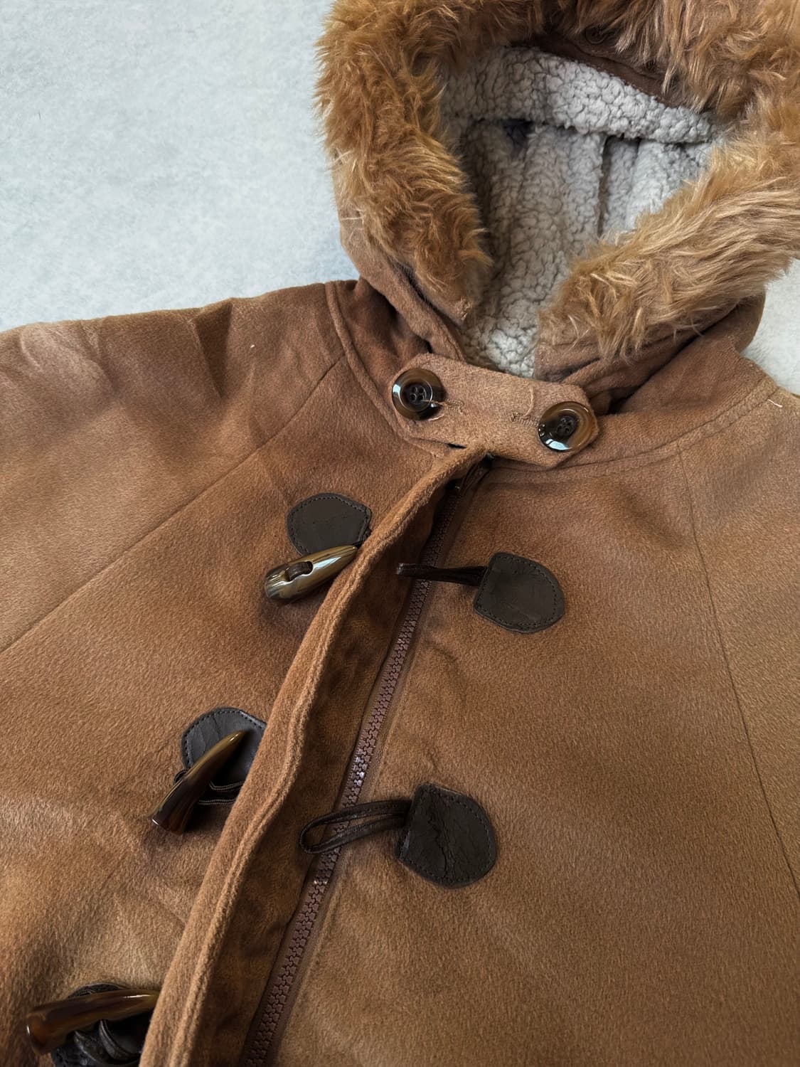 갸루 퍼후드 케이프 상품이미지3