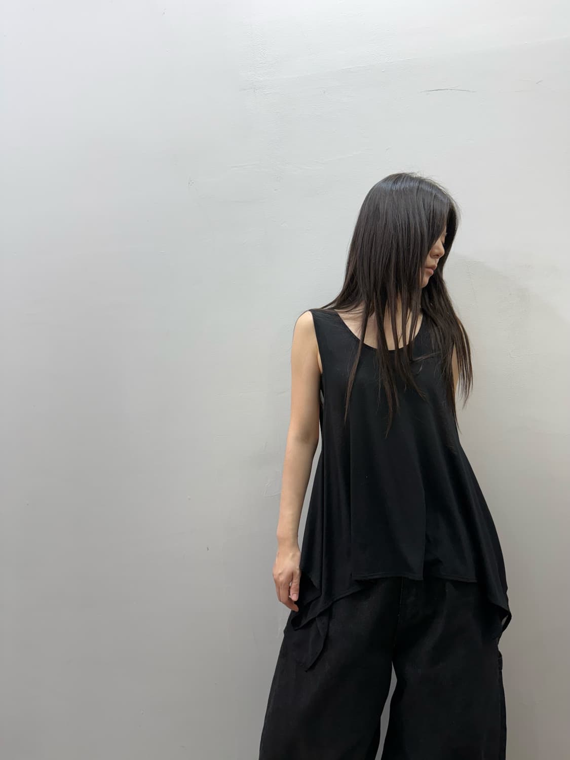 하프 시스루 그래픽 슬리브리스 상품이미지7