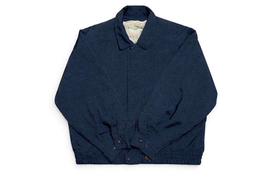 JPN 00s 일본 빈티지 크로커다일 퍼 라이닝 블루종 점퍼 올드스쿨 상품이미지1