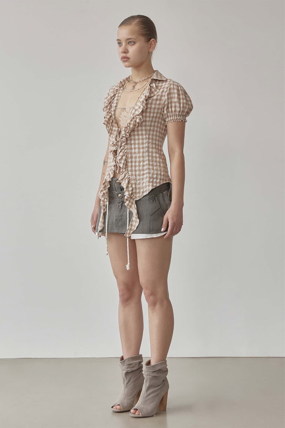 스컬프터 cottage blouse beige 상품이미지1