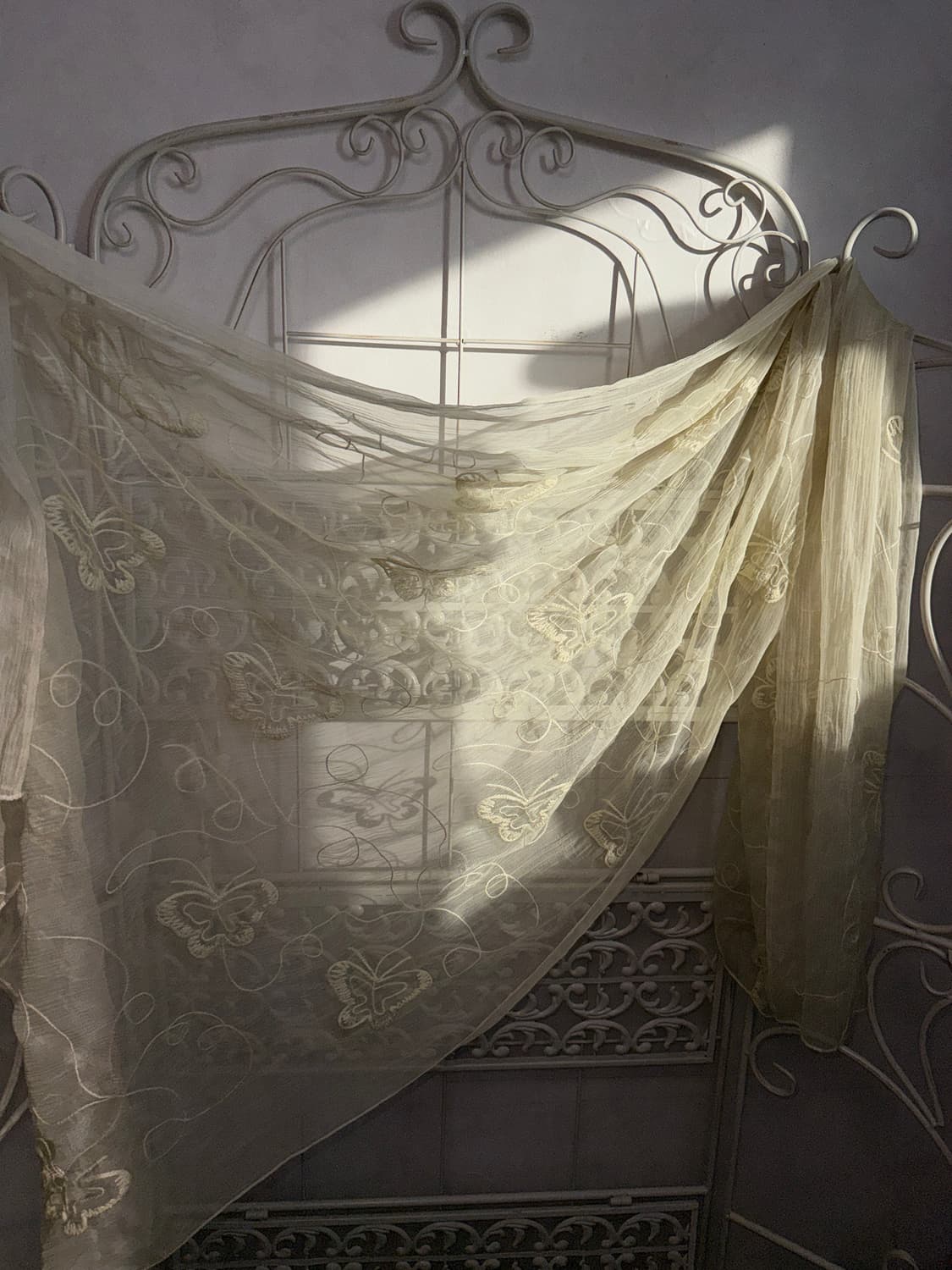 Ivory butterfly sheer maxi scarf 상품이미지1