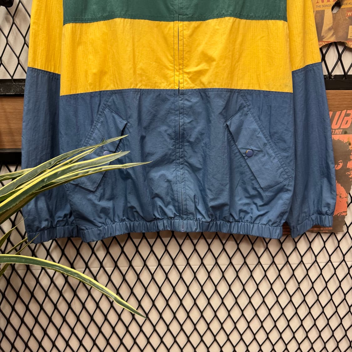 90s 지방시 컬러블록 나일론 자켓 전면 월계수 로고 포인트 배색 상품이미지4