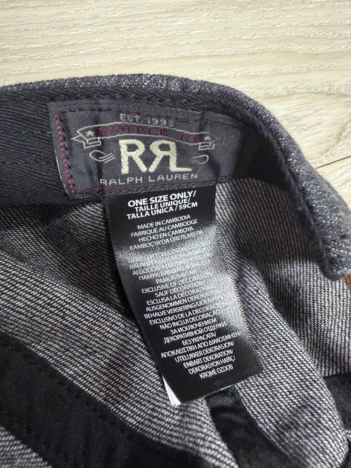 더블알엘 rrl 데님 볼캡 블랙 상품이미지3