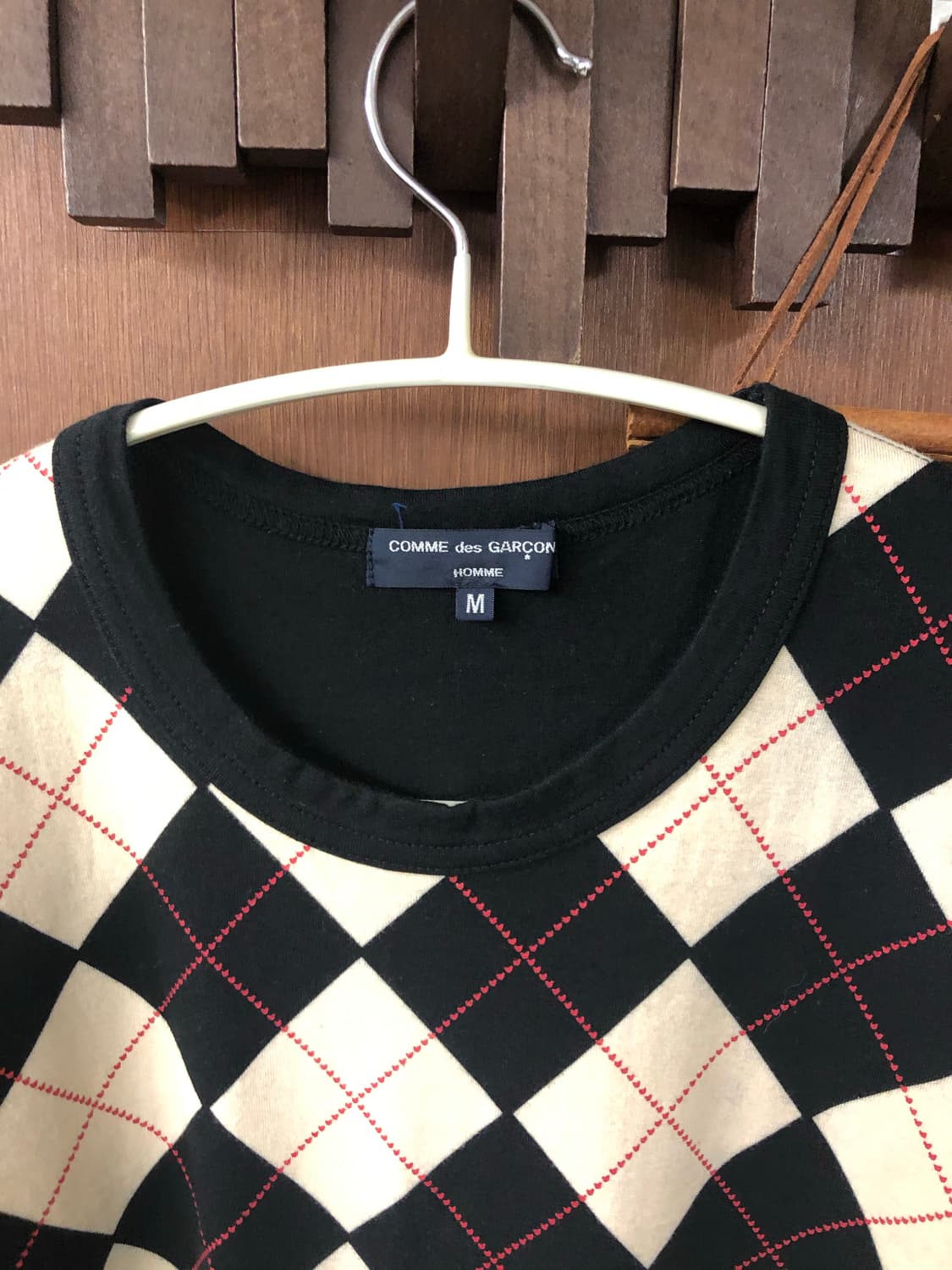 Comme des garcons homme 아가일 롱슬리브 M 상품이미지2