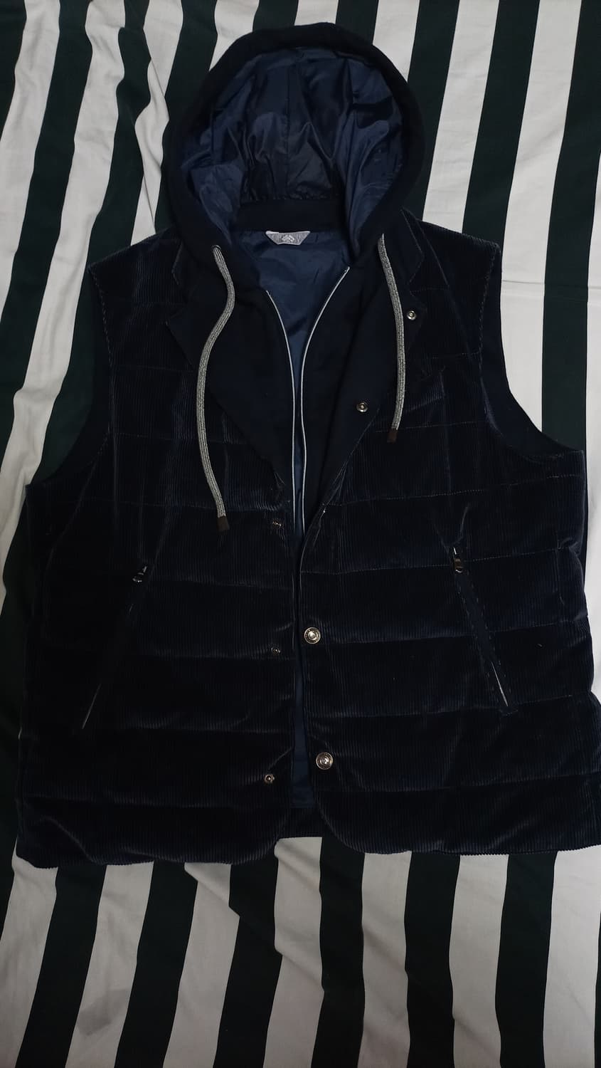 이태리 FRADI 구스다운 베스트 코듀로이 후드 패딩 조끼 프래디 프라디 상품이미지3