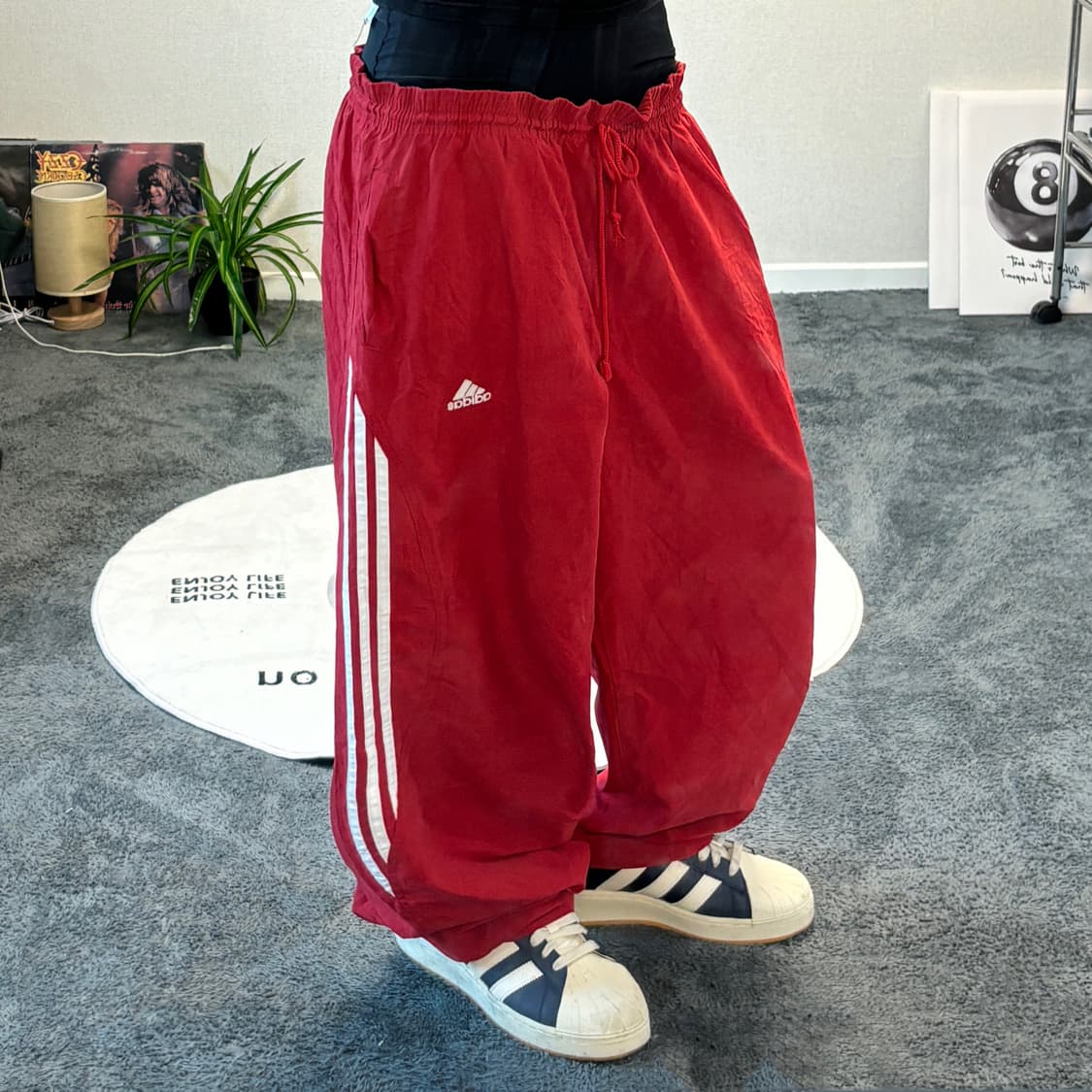90s ADIDAS 올드스쿨 레드 트랙팬츠 상품이미지2