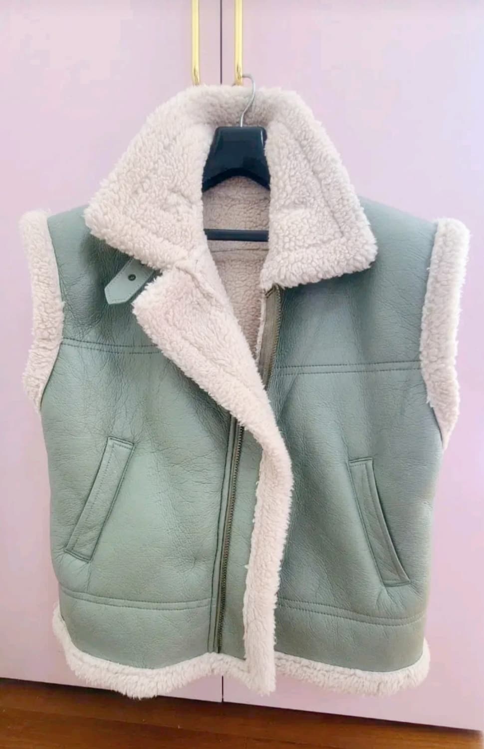 민트 색상오버핏 무스탕 베스트 상품이미지2