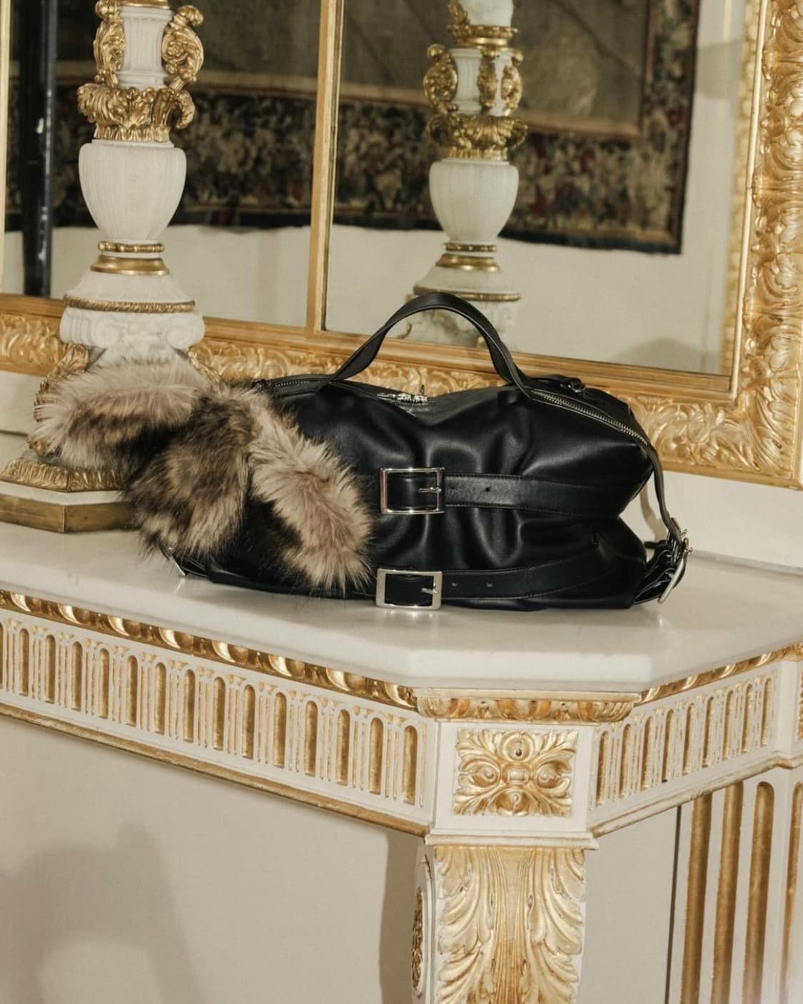 시몬로샤 25fw 폭스 퍼 동전지갑 키링/브라운 상품이미지7