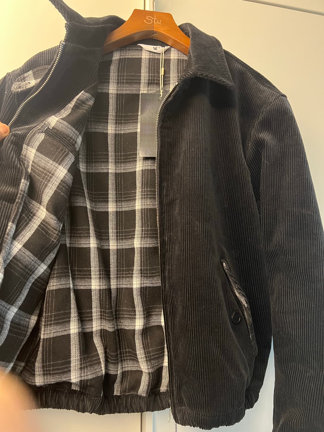 STU 스트랩 코듀로이 자켓 블랙 L 새상품 상품이미지5