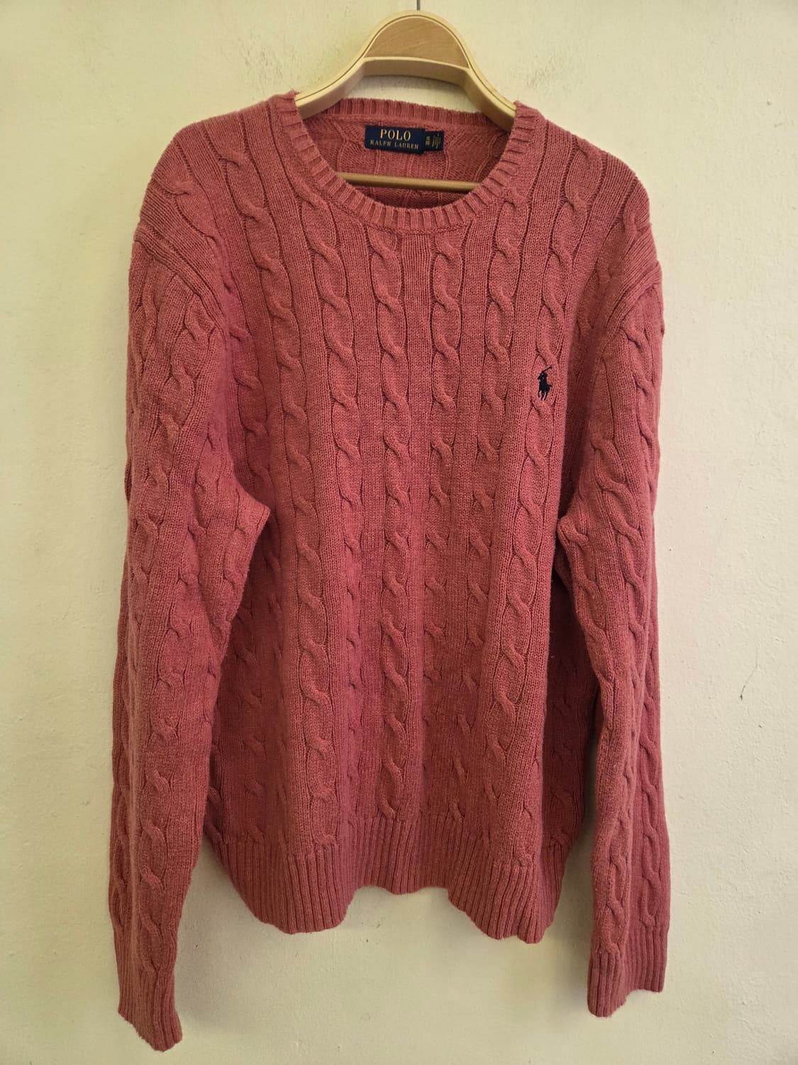 폴로 랄프로렌 핑크 케이블 니트 XL 상품이미지1