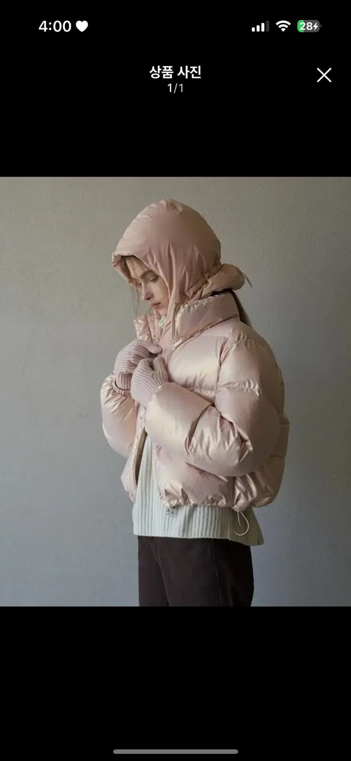 라퍼지포우먼 글로시 크롭 푸퍼 패딩 글로시 패딩 상품이미지1