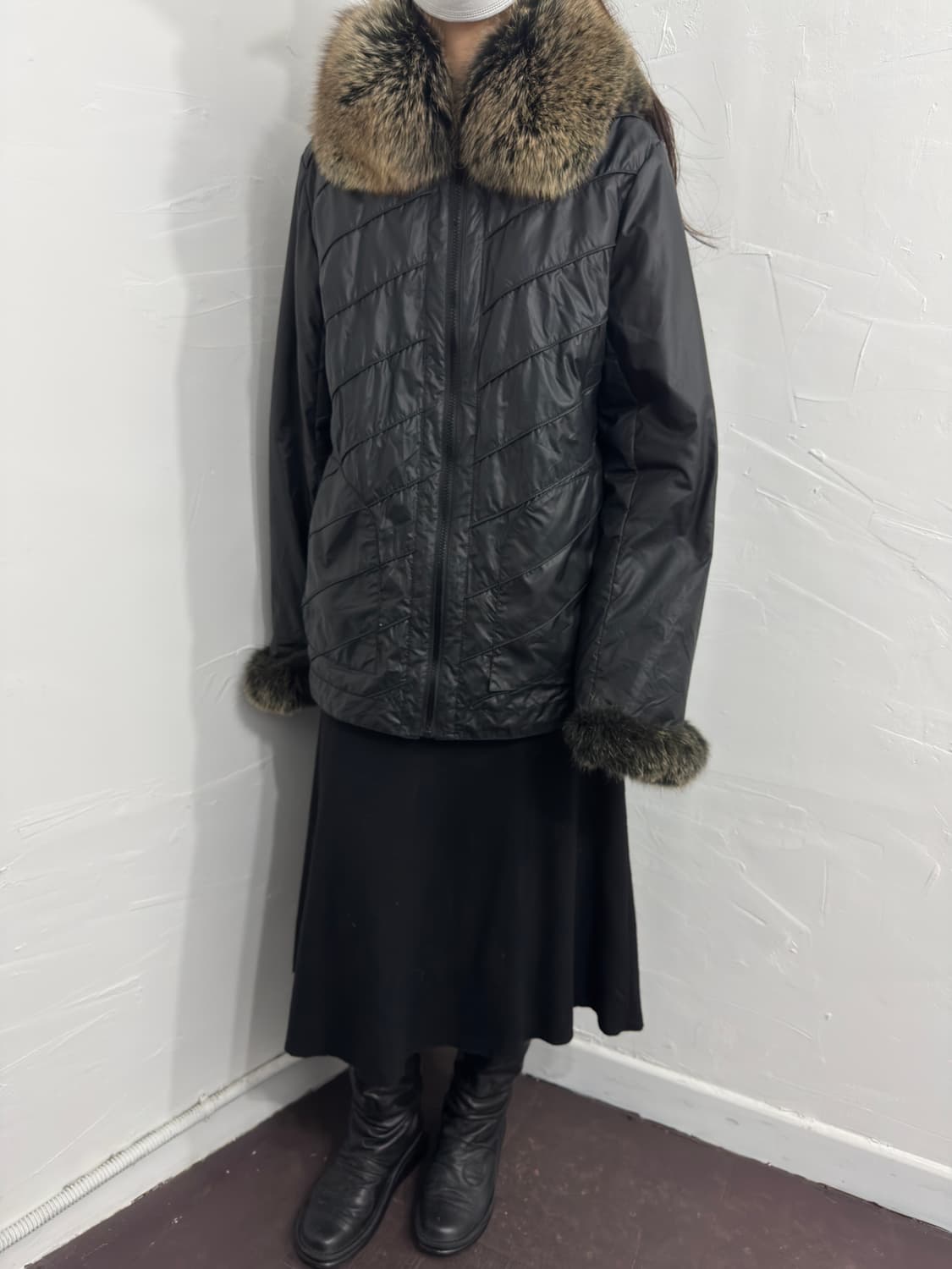 kasamino fox fur detail reversible hood  상품이미지4