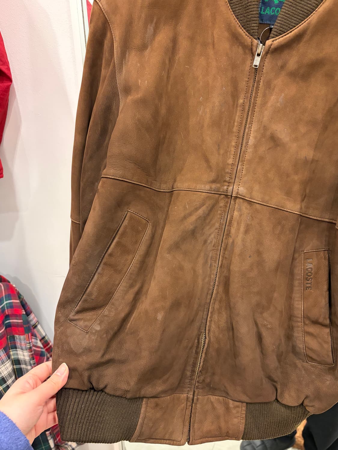 90s Lacoste 라코스테 스웨이드 봄버 자켓 상품이미지7