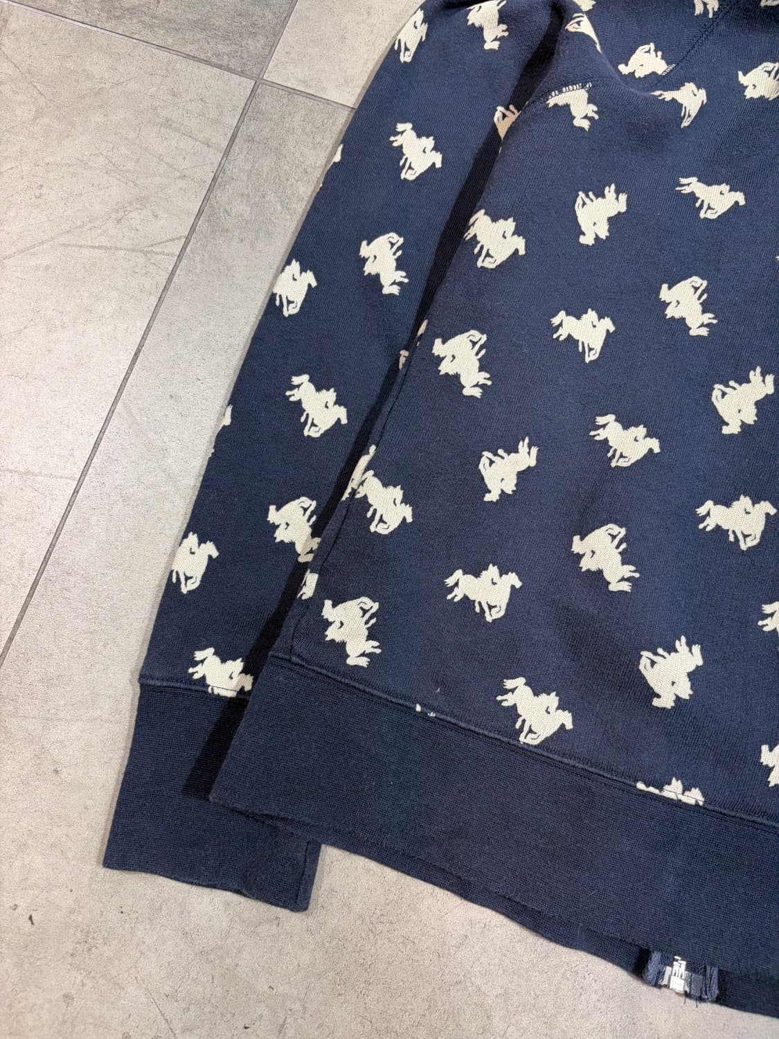 일본 빈티지 CABBAGES & ROSES 말 패턴 후드집업 상품이미지6