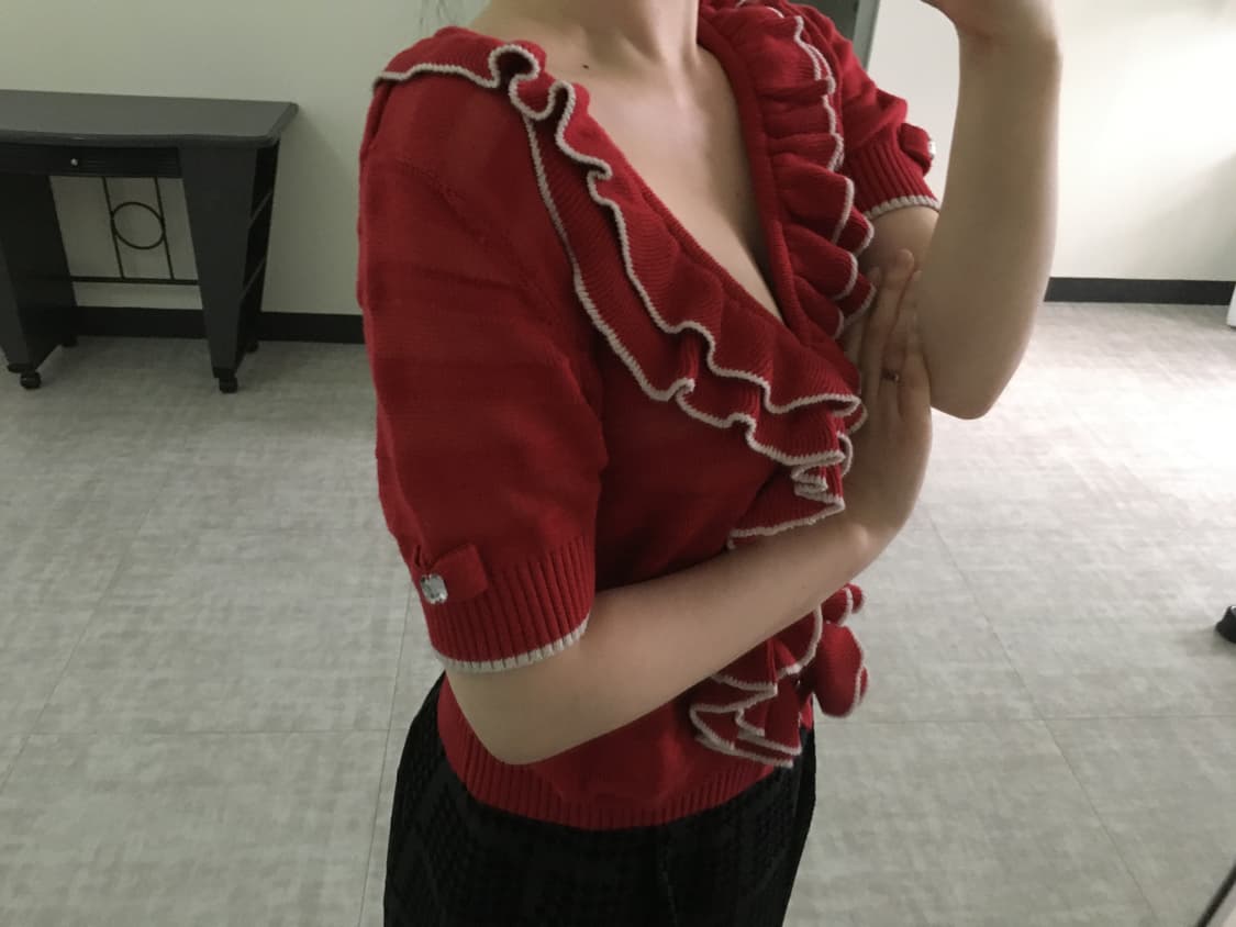 axes femme) ruffle cardigan 상품이미지2