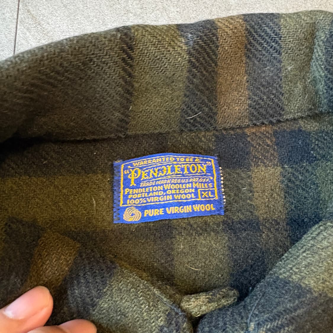 80년대 미국 생산 펜들턴 체크 울 체크 CPO 셔츠 자켓 상품이미지5