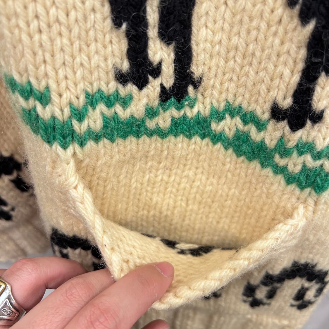 캐나다 핸드그래프트 빈티지 코위찬 니트집업 상품이미지3