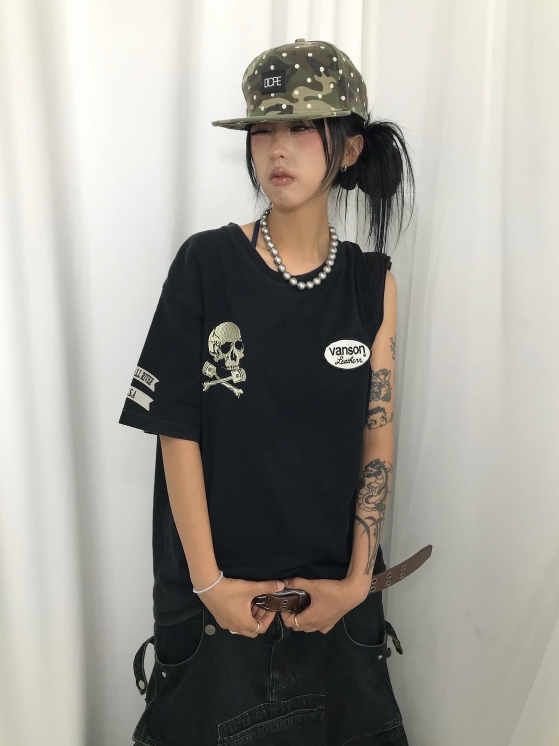 ☠️ 밴슨 크롬맛 스컬 자수패치 반팔 티셔츠 ☠️ 상품이미지5