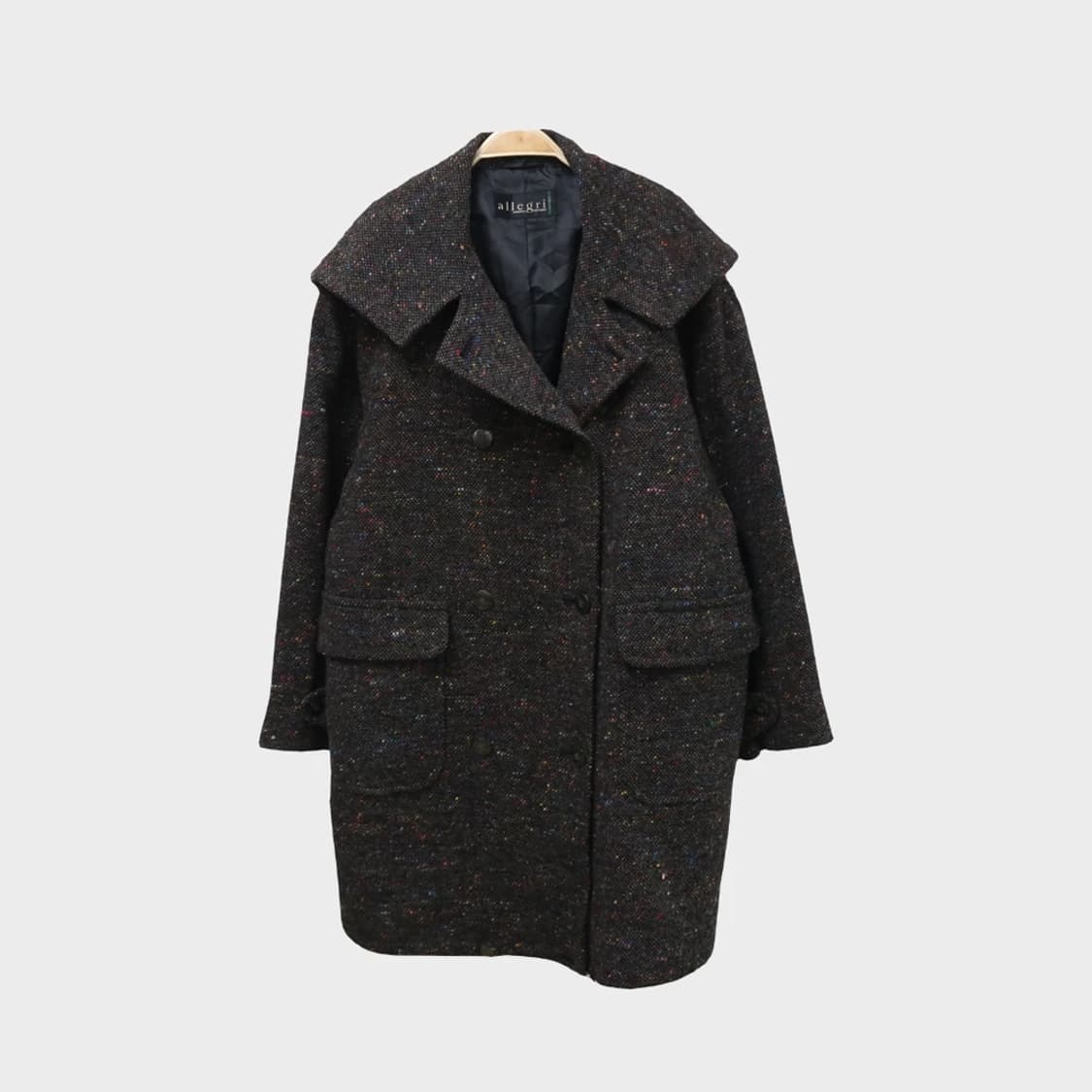 알레그리 후드 케이프 트위드 울혼방 코트 61453 상품이미지1