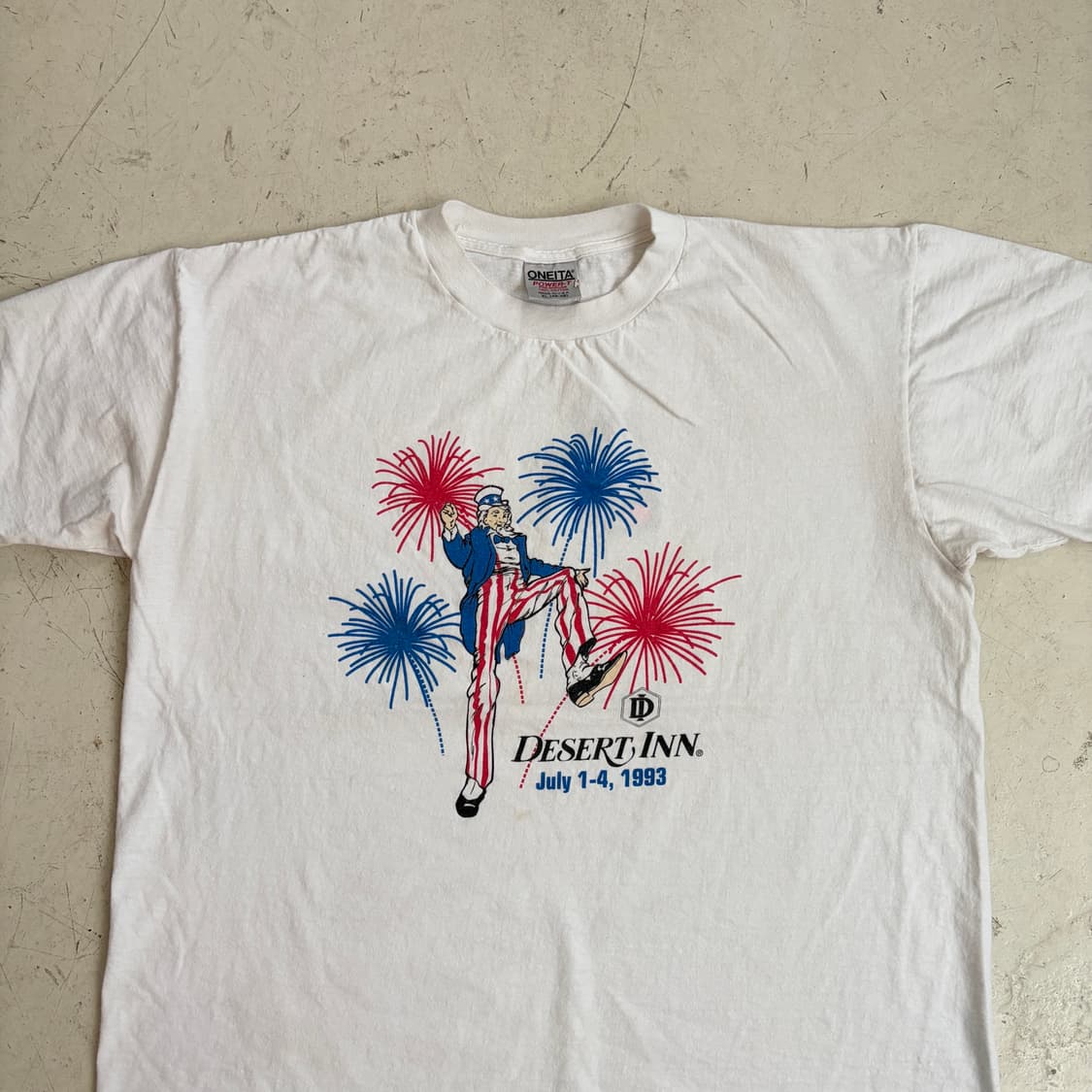 90s USA Desert Inn 빈티지 싱글스티치 반팔티 XL 상품이미지4