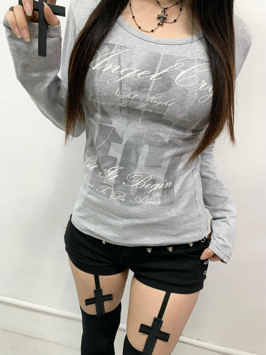 [RELACHE] 펑크 y2k 레터링 롱슬리브 상품이미지4