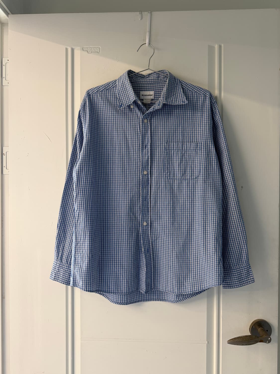 일본빈티지 컨버스 블루 체크셔츠 상품이미지6