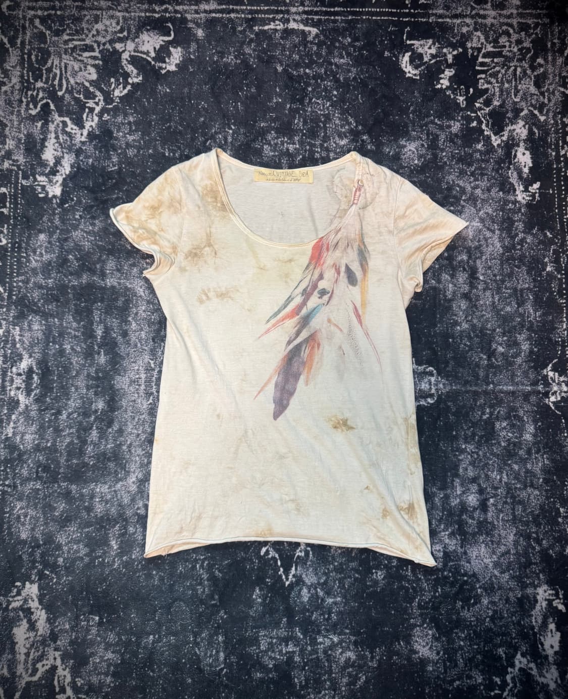 goa 00s Archive Feather Design T-Shirt 상품이미지1