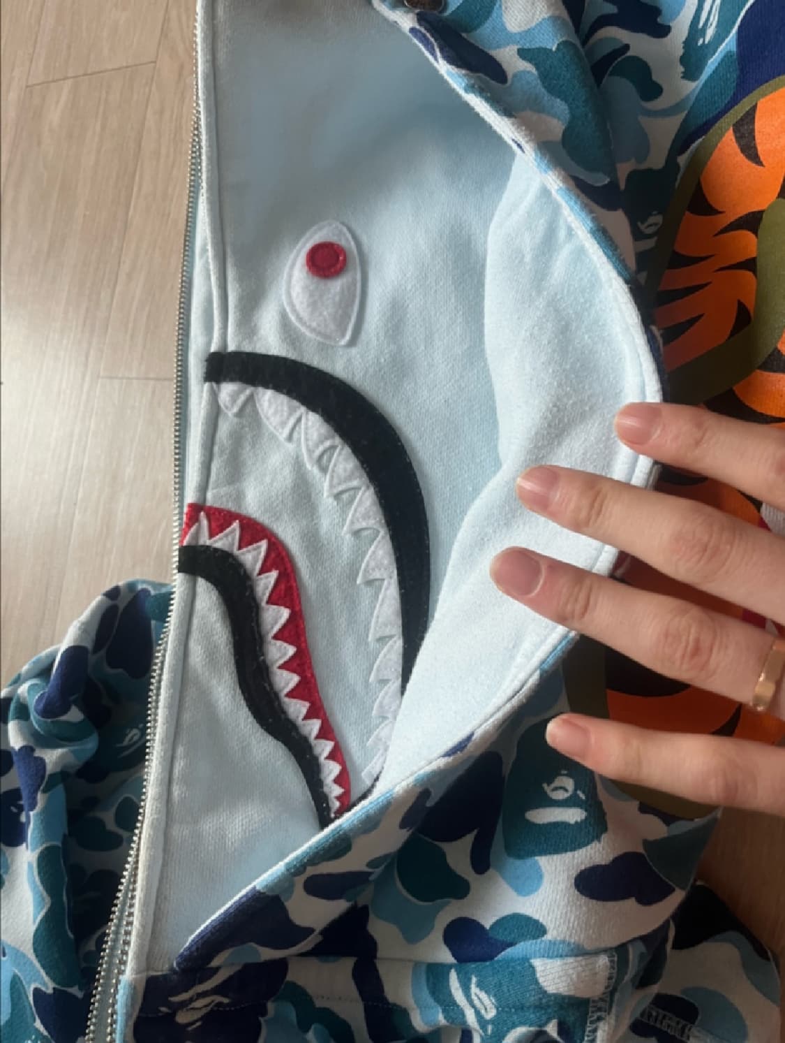 베이프 더블후드 카모 후드집업 L 상품이미지2