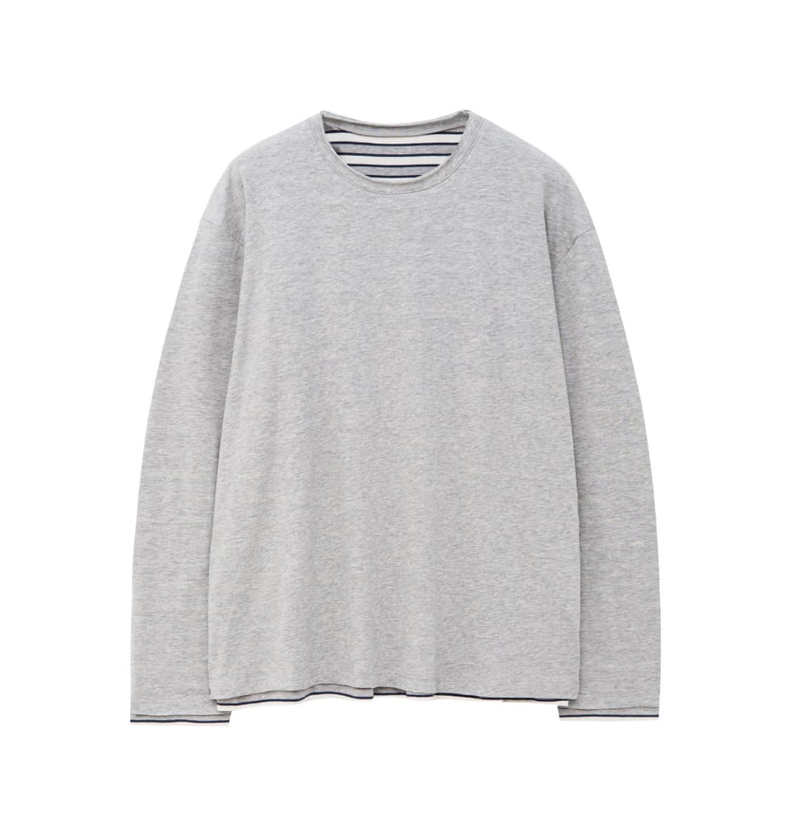 해칭룸 Two Face Stripe Tee M.Grey 상품이미지1