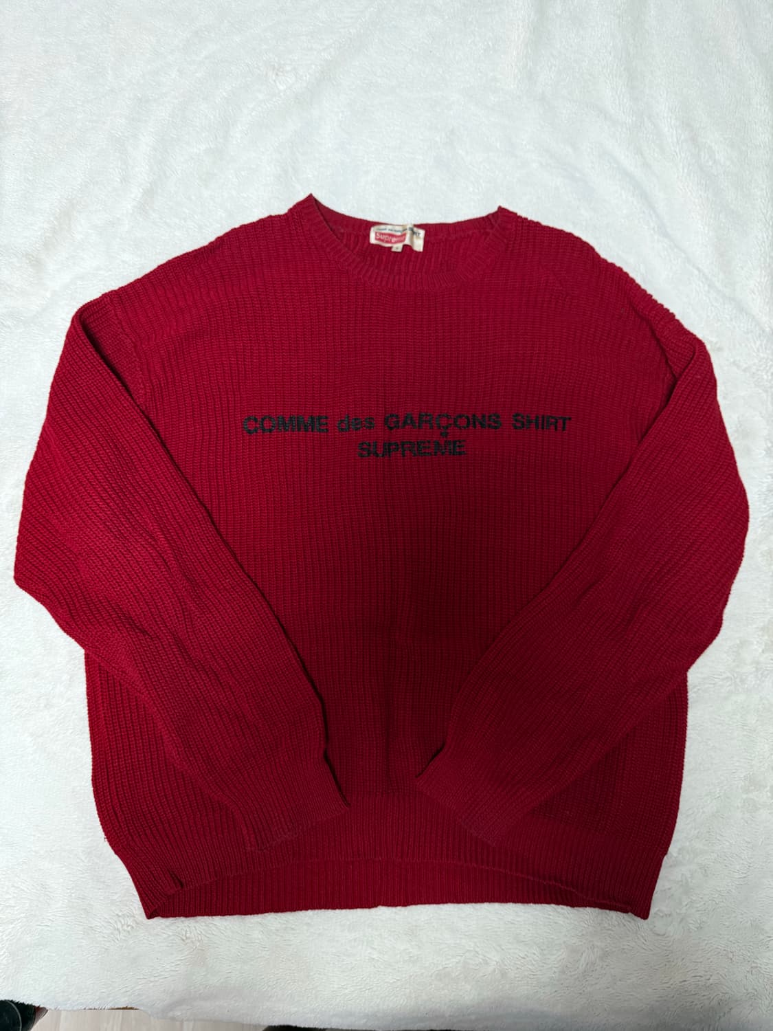 슈프림 꼼데가르송 니트 레드 xl 상품이미지2