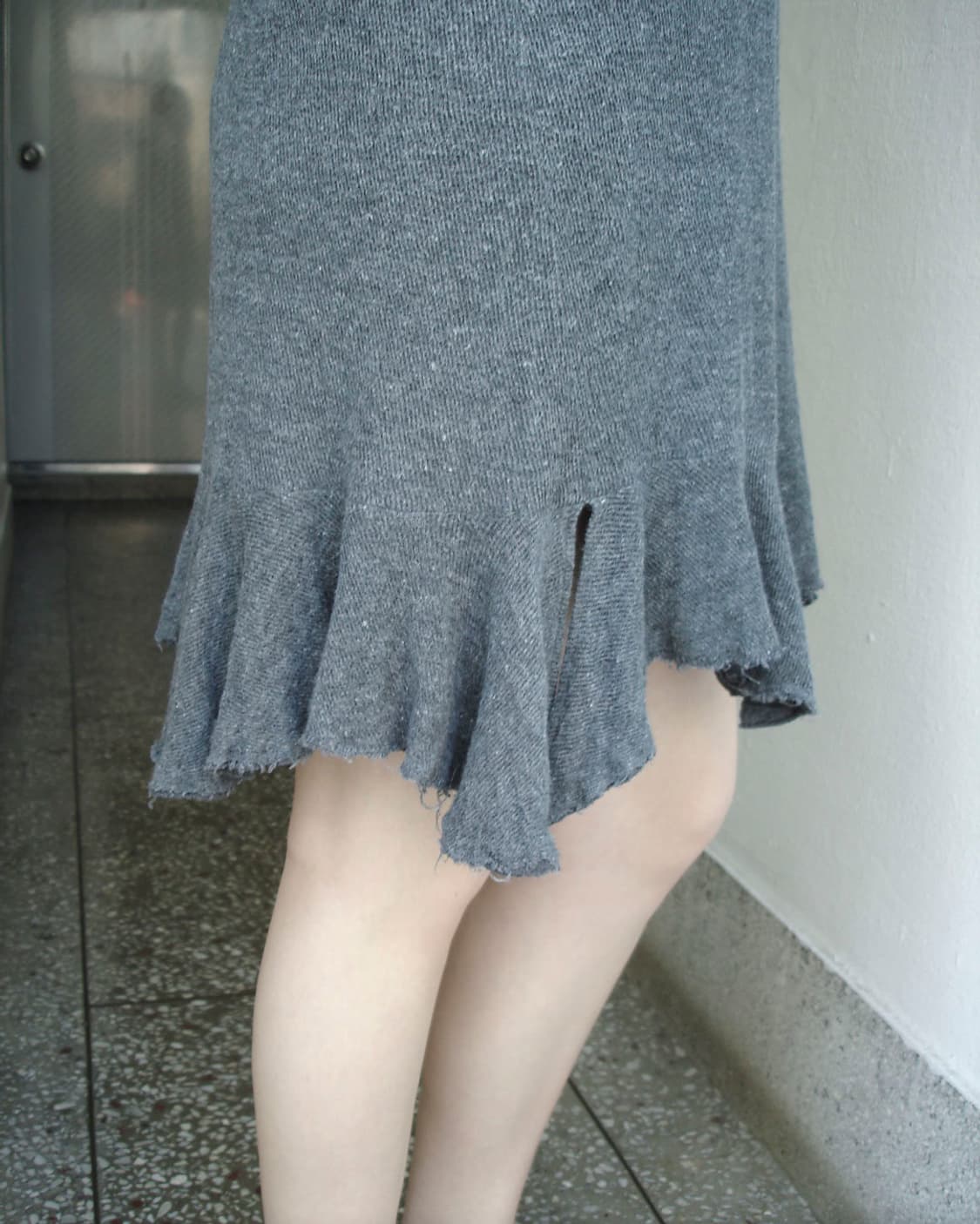 Y’s raw edge knit ruffle dress  상품이미지3