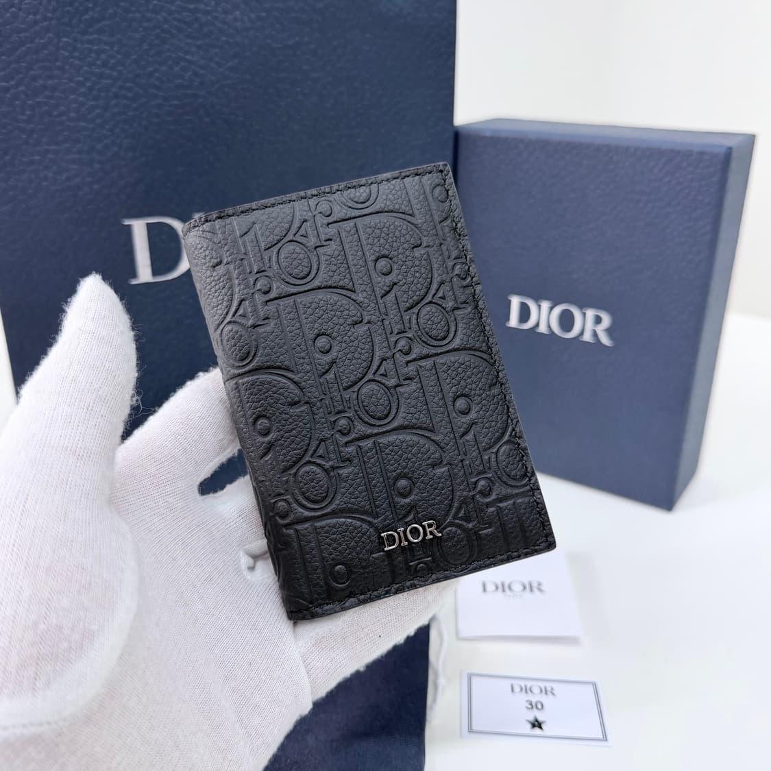 [미사용/선물가능] 디올 그래비티 레더 오거나이저 카드지갑 블랙 상품이미지2