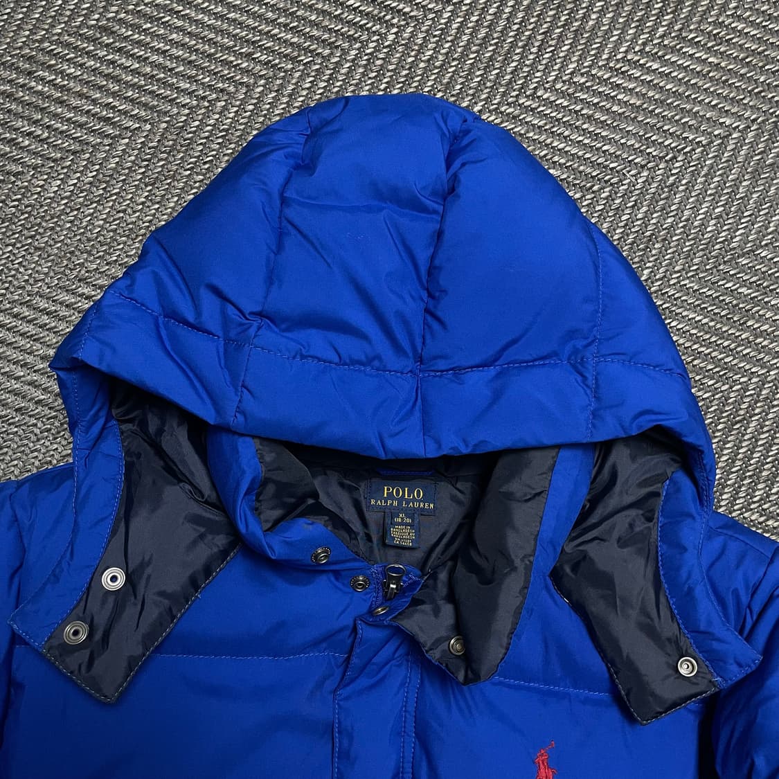폴로 랄프로렌 포니 구스다운 푸퍼 후드 패딩 블루o 5282 상품이미지5