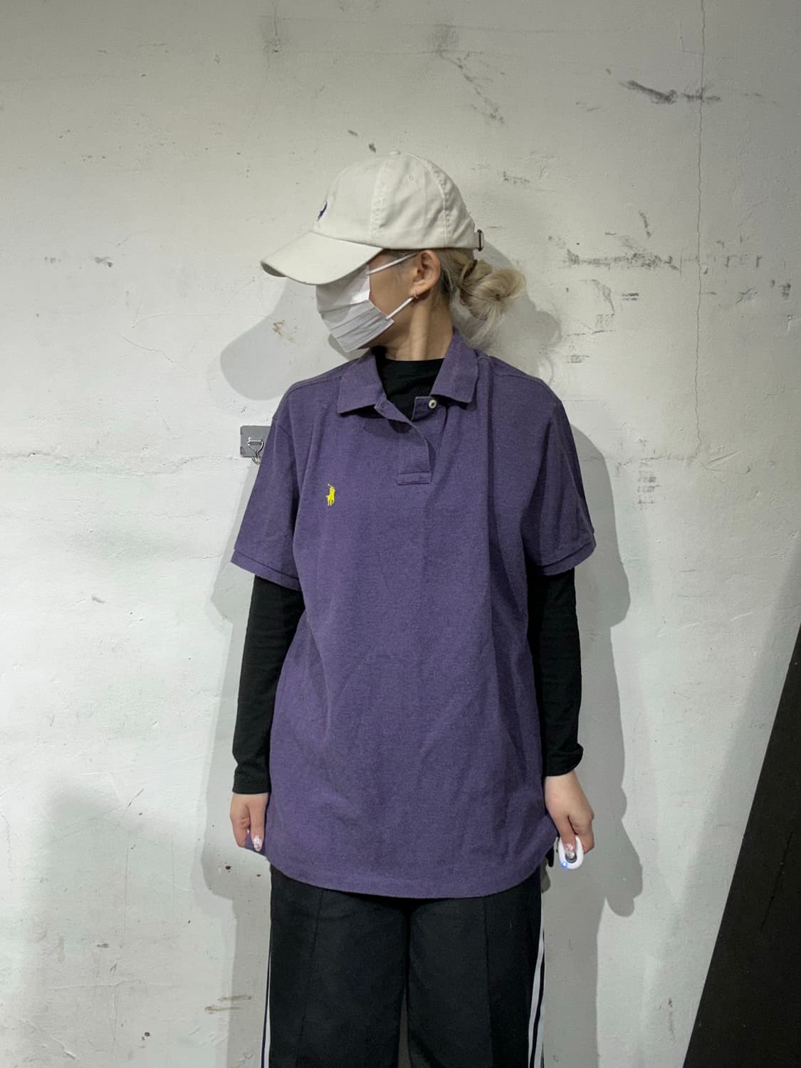 폴로 랄프 로렌 퍼플 커스텀핏 반팔 피케이티 카라티 L 상품이미지2
