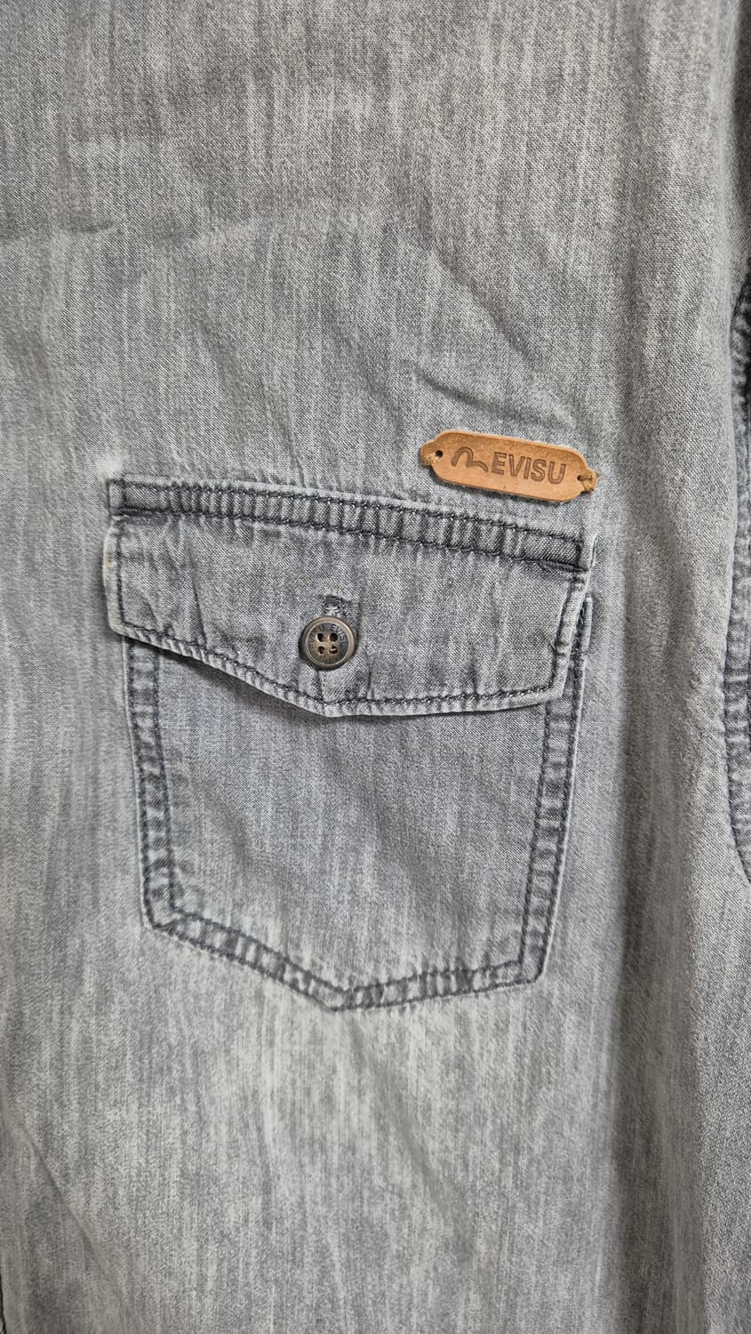 에비수 그레이 셔츠 남방 흑청 상품이미지2