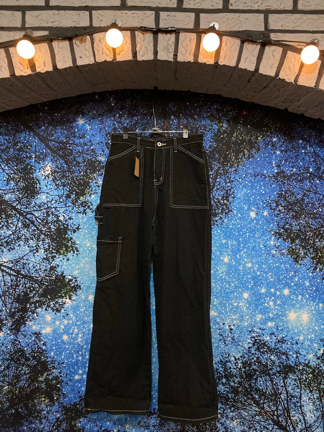 ⚜️POEM(포엠) 블랙 세미 와이드 데님 팬츠 상품이미지1