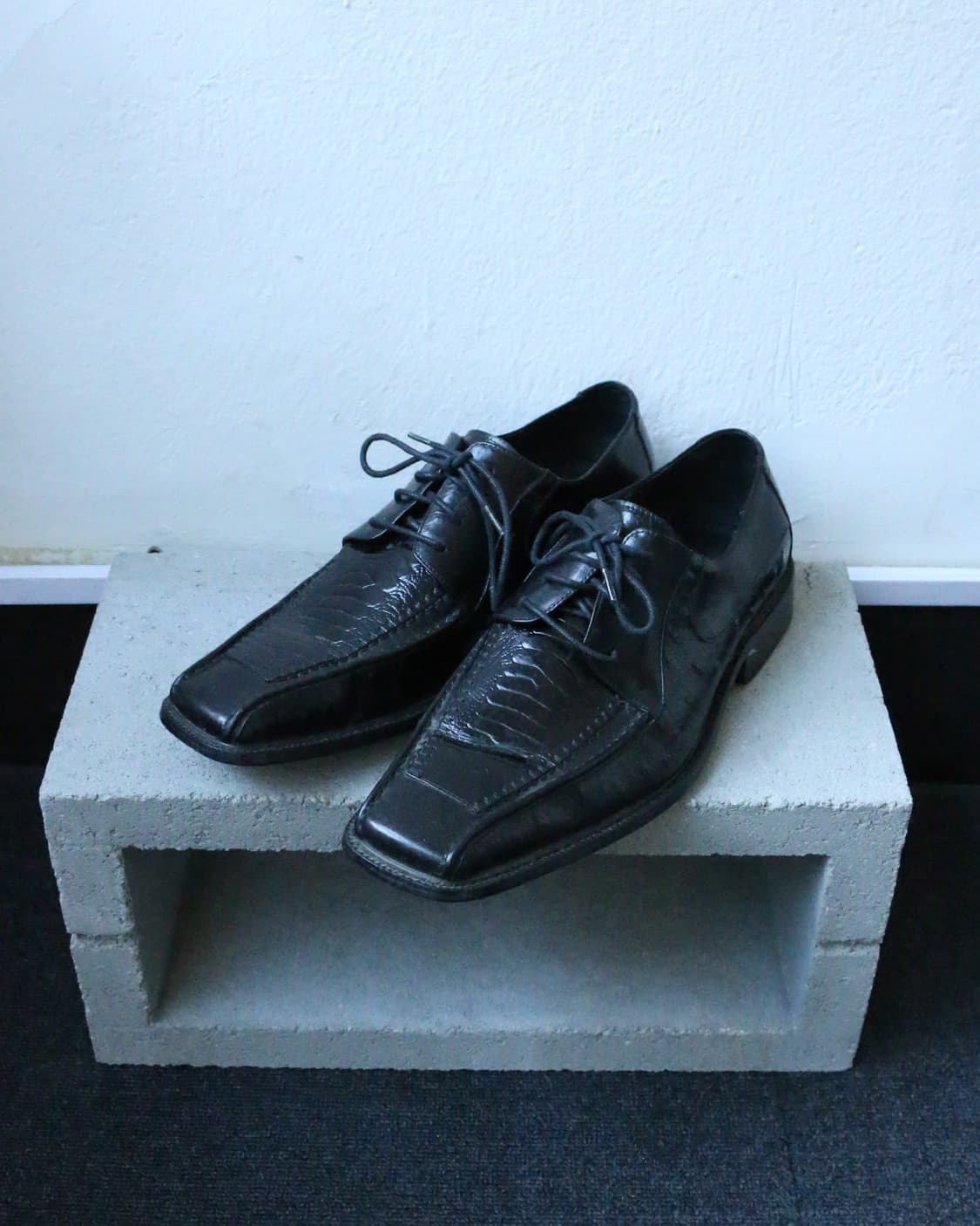 빈티지 블랙 레더 드레스 슈즈 상품이미지4