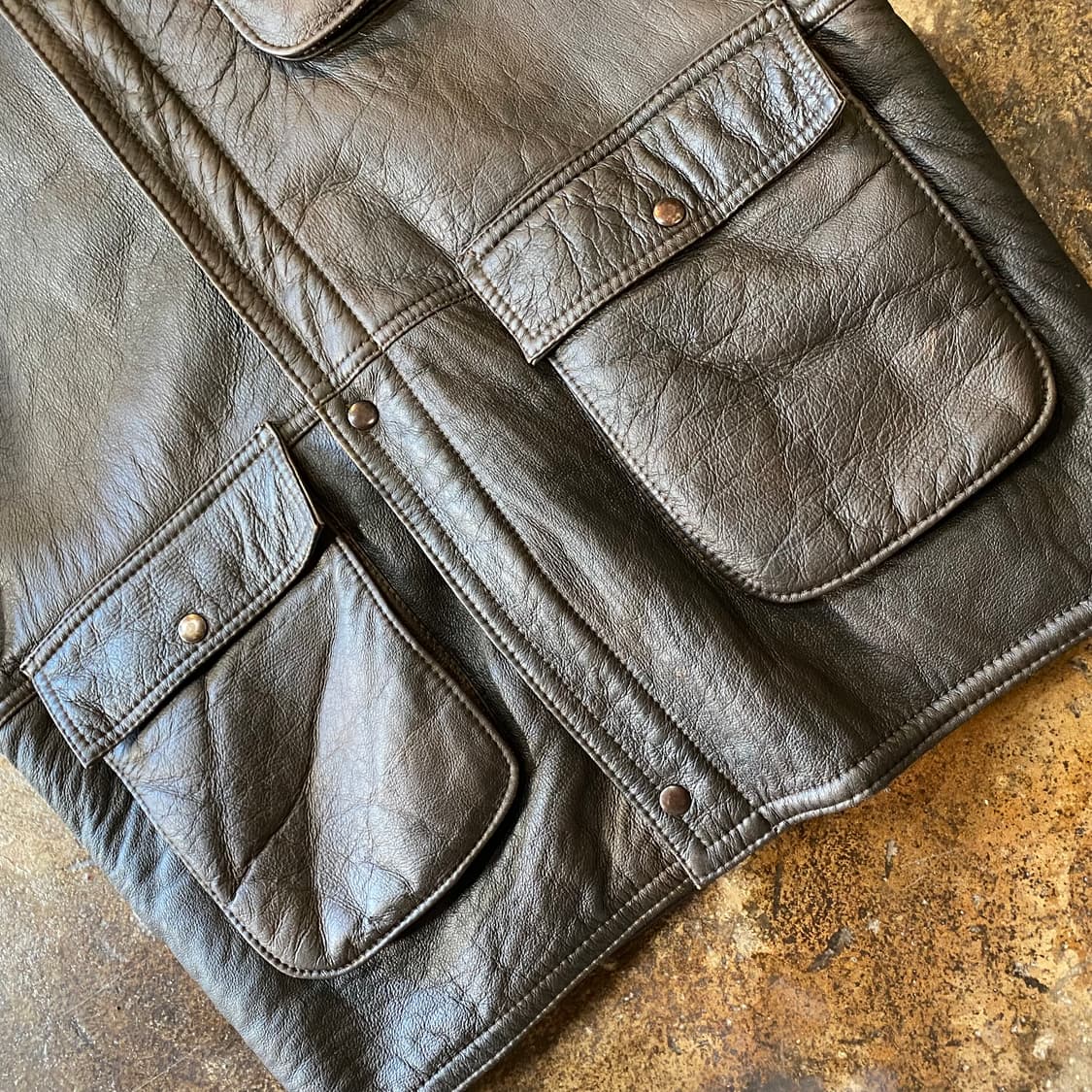 (L) 일본 가죽 무스탕 후드 코트 브라운 상품이미지4