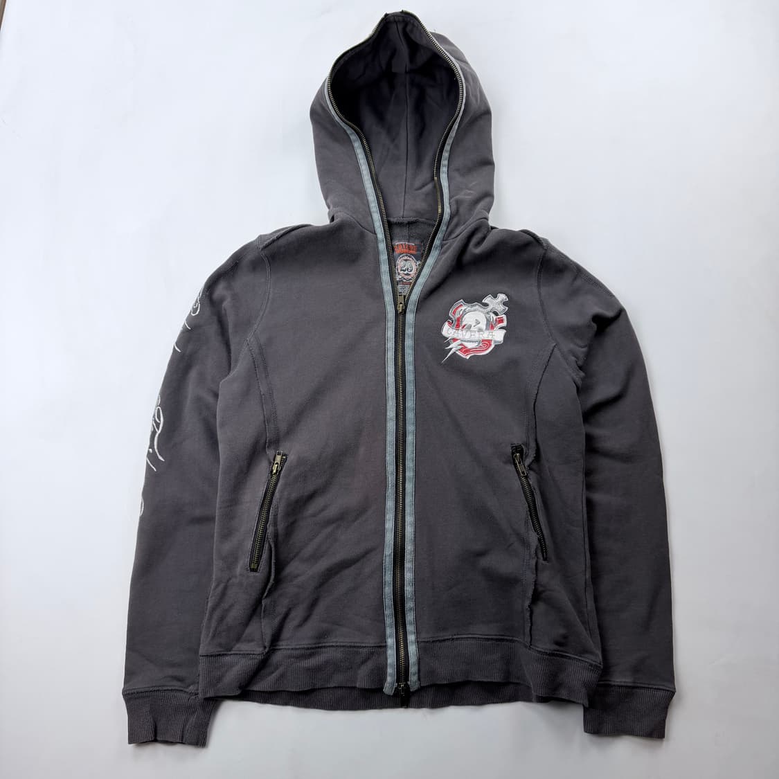 291295=homme 스컬 자수 후드집업 상품이미지1