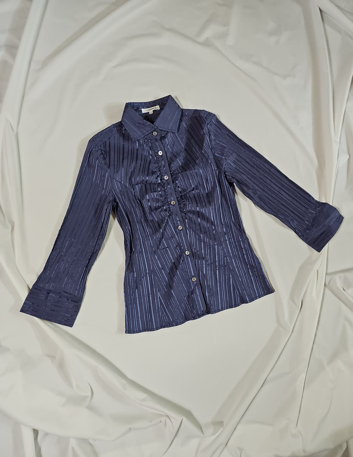 [1] naracamic 나라카미체 스트라이프 셔링 7부 셔츠 상품이미지1