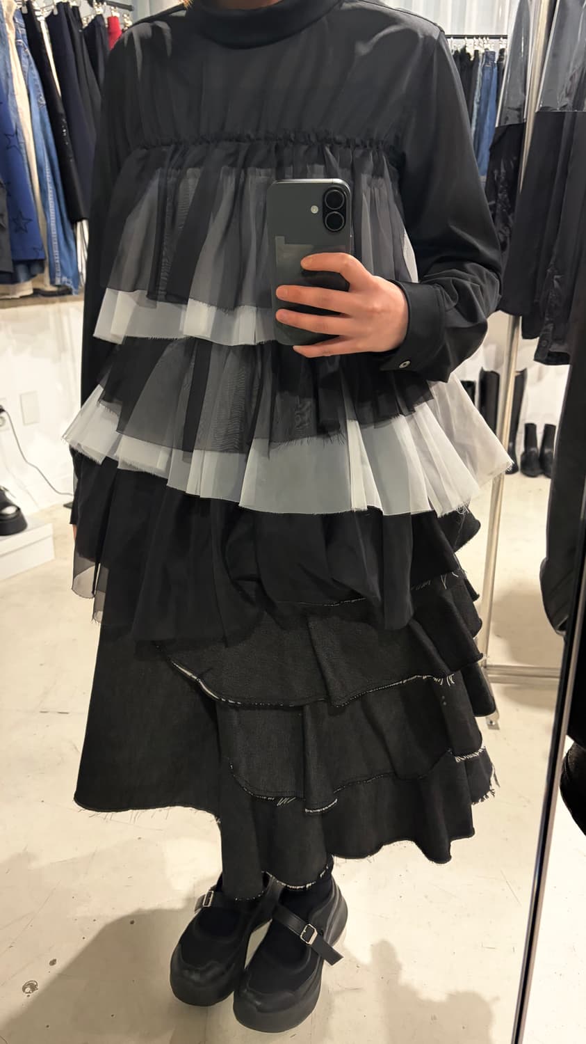 2way Tulle Layer Blouse 상품이미지9
