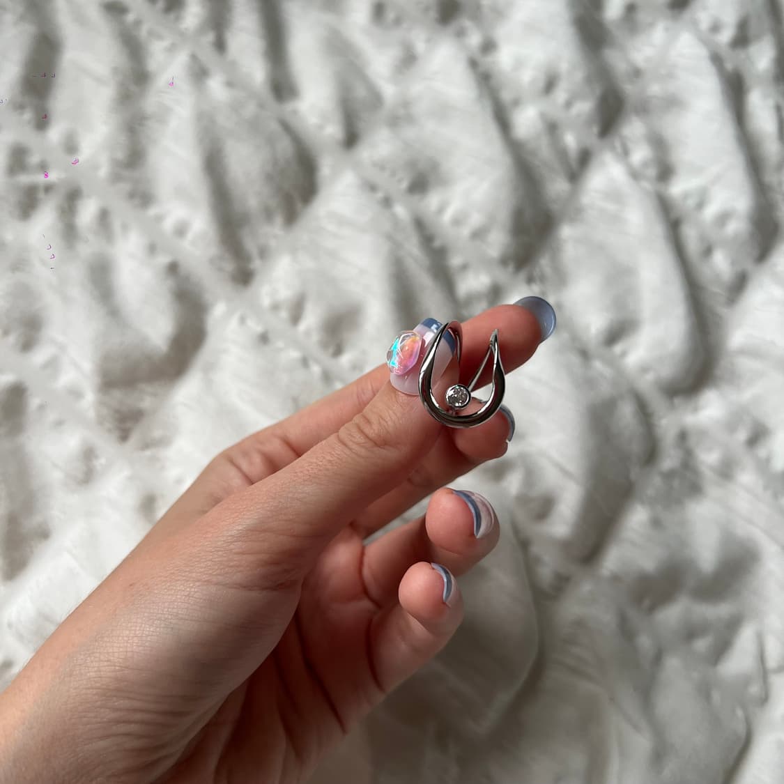 ✨ 실버 크리스탈 포인트 반지 상품이미지1