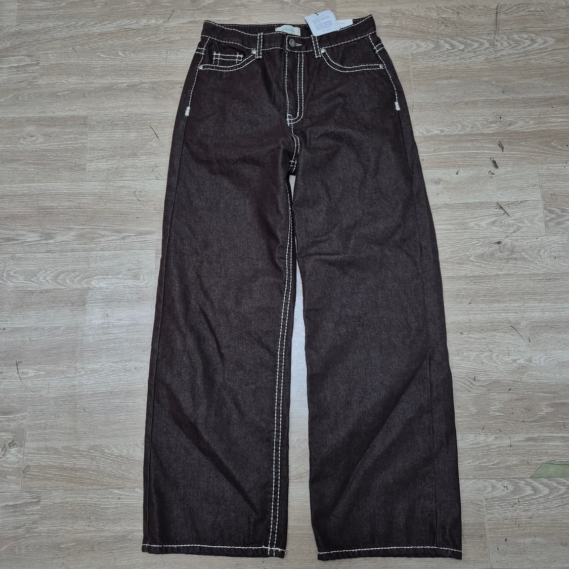 V/V/TIKO 브라운컬러 와이드 데님 팬츠 L(100) 상품이미지1