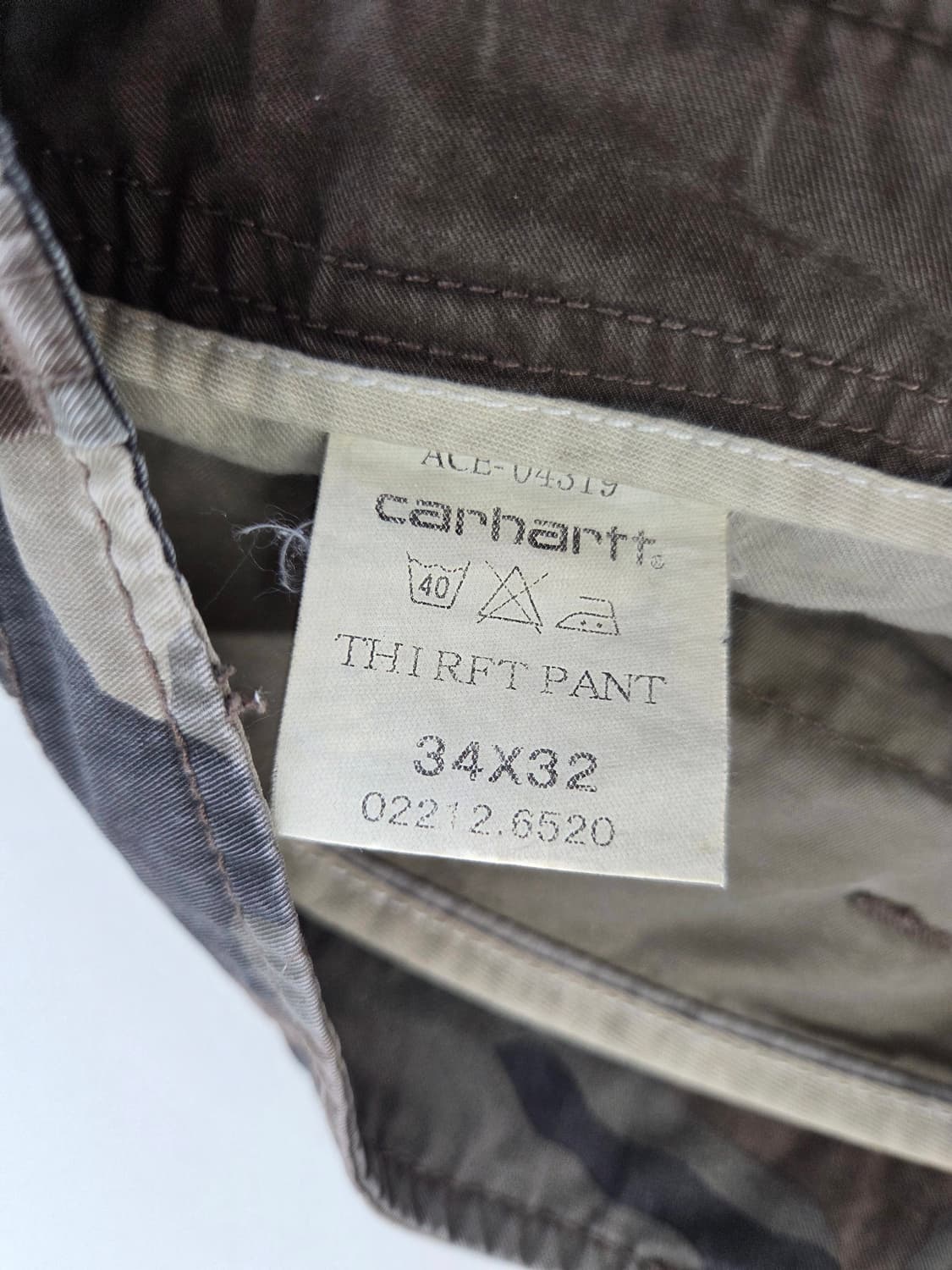 칼하트 카모 카고팬츠 카키 34x32 상품이미지7