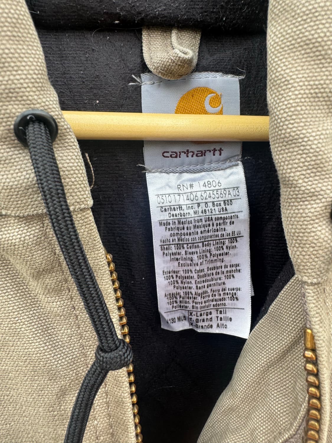 칼하트 빈티지 j130 mus 덕 캔버스 액티브 후드 워크 자켓 상품이미지7